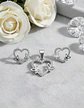 Conjunto Plata 925 Cadena + Aros + Dije Cerrazó Con Mariposa - Miniatura 2