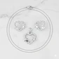 Conjunto Plata 925 Cadena + Aros + Dije Cerrazó Con Mariposa - Miniatura 3