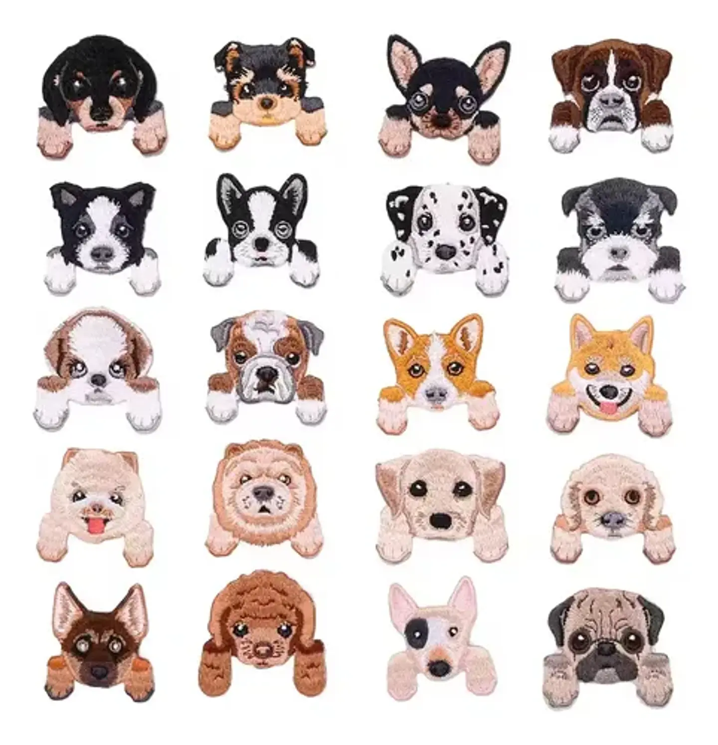 Perros Kawaii / Set 20 Parches Bordados Para Ropa Perros 3