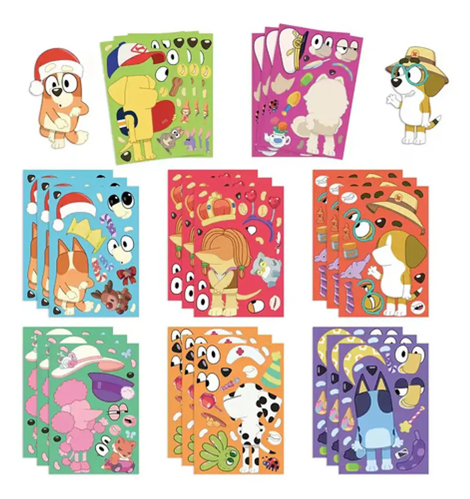 Pack X16 Láminas Stickers De Bluey Pegatinas Adhesivas 3