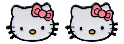 Aros Aretes Pendientes De Hello Kitty / Acero Quirúrgico