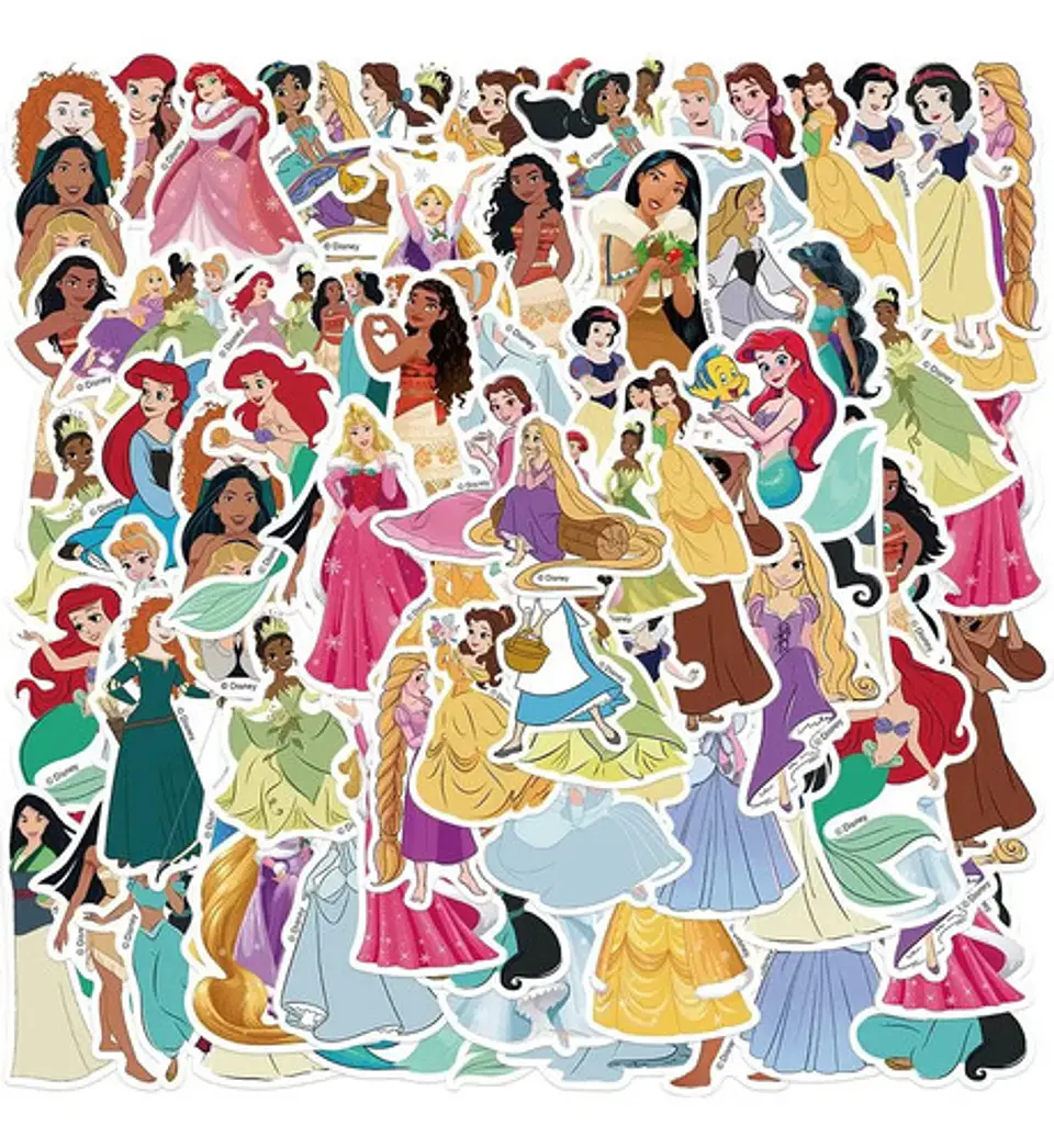 Set 100 Stickers De Princesas Disney- Pegatinas / Calcomania 2