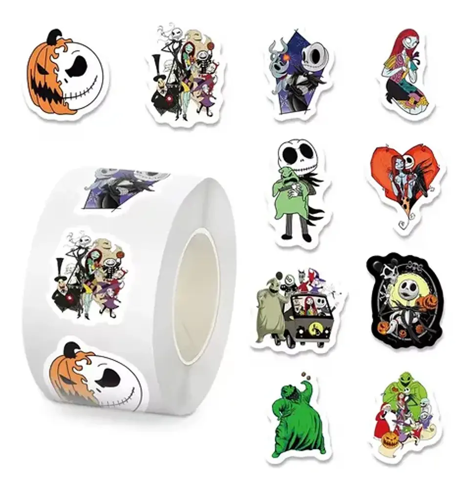 Extraño Mundo Jack - Set 500 Stickers / Rollo De Pegatinas 1