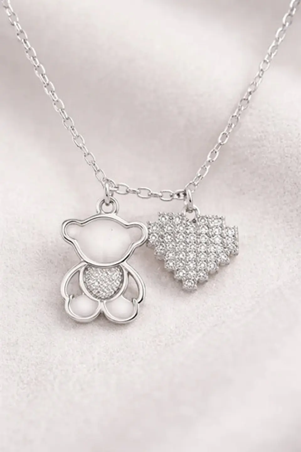 Collar De Osito Con Corazón Elegante Para Dama 3