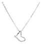 Collar Plata Corazón Irregular Liso Para Dama - Miniatura 5