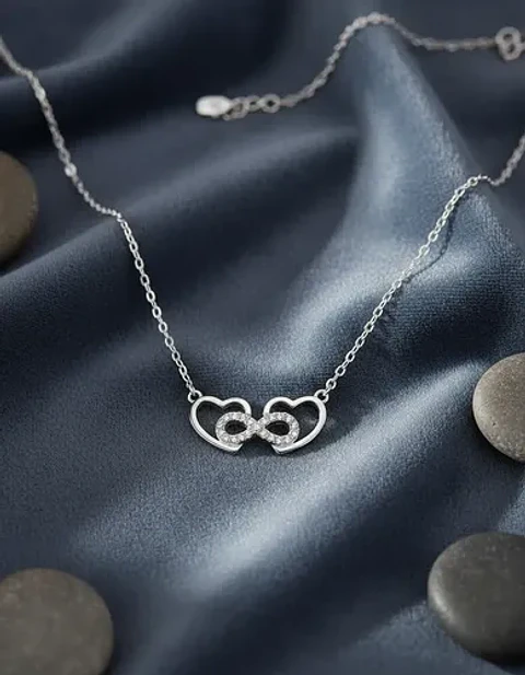 Collar De Plata Corazón Entrelazado Dama