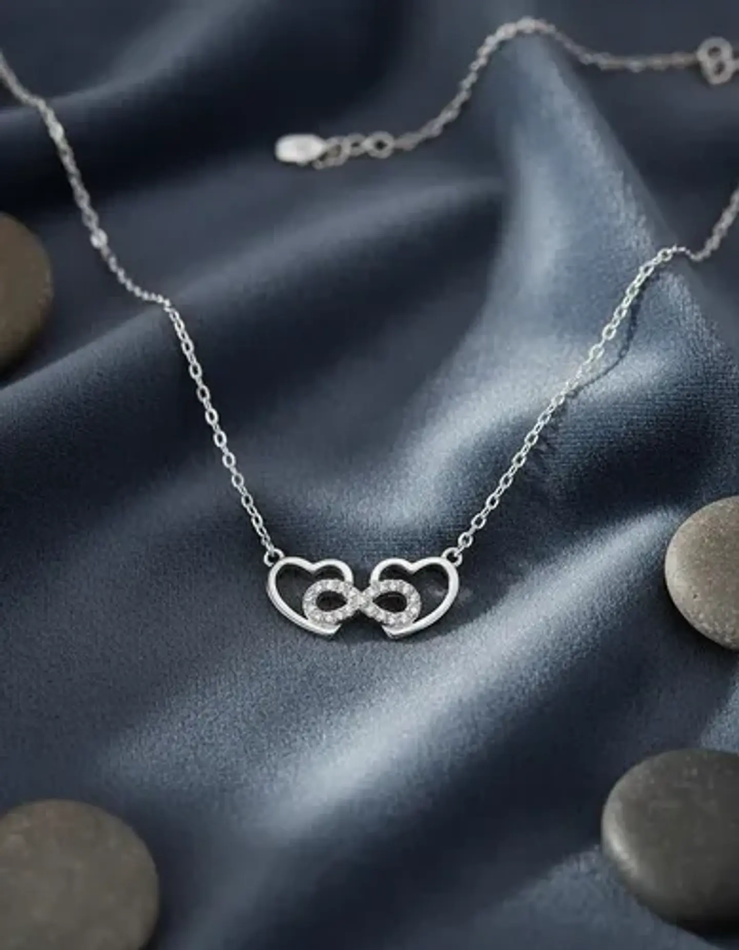 Collar De Plata Corazón Entrelazado Dama 1