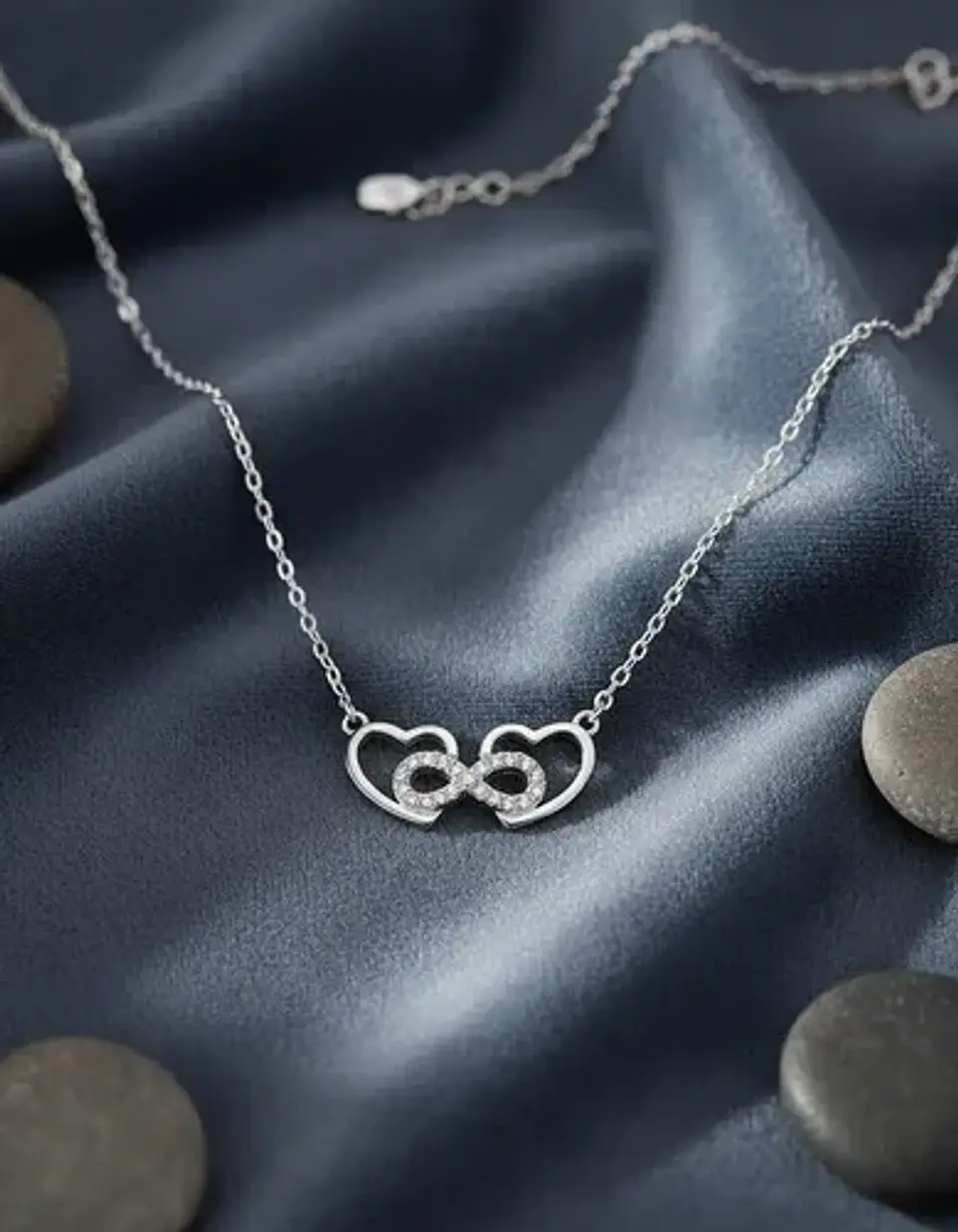 Collar De Plata Corazón Entrelazado Dama 1