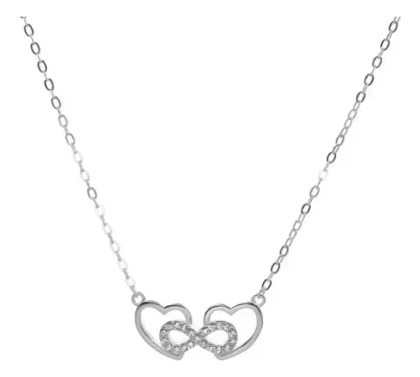 Collar De Plata Corazón Entrelazado Dama 3