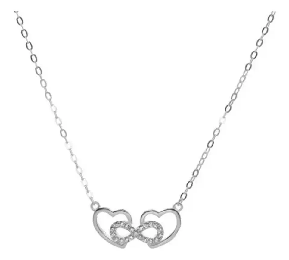 Collar De Plata Corazón Entrelazado Dama 3