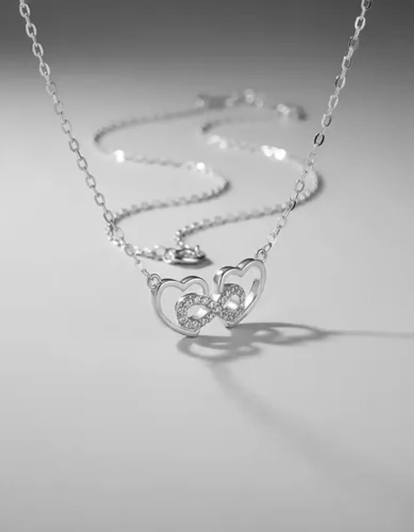 Collar De Plata Corazón Entrelazado Dama 5