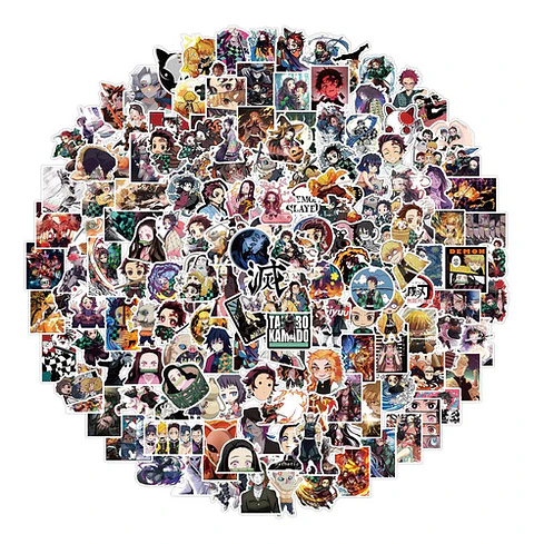 Set 100 Stickers De Demon Slayer - Pegatinas / Calcomanias