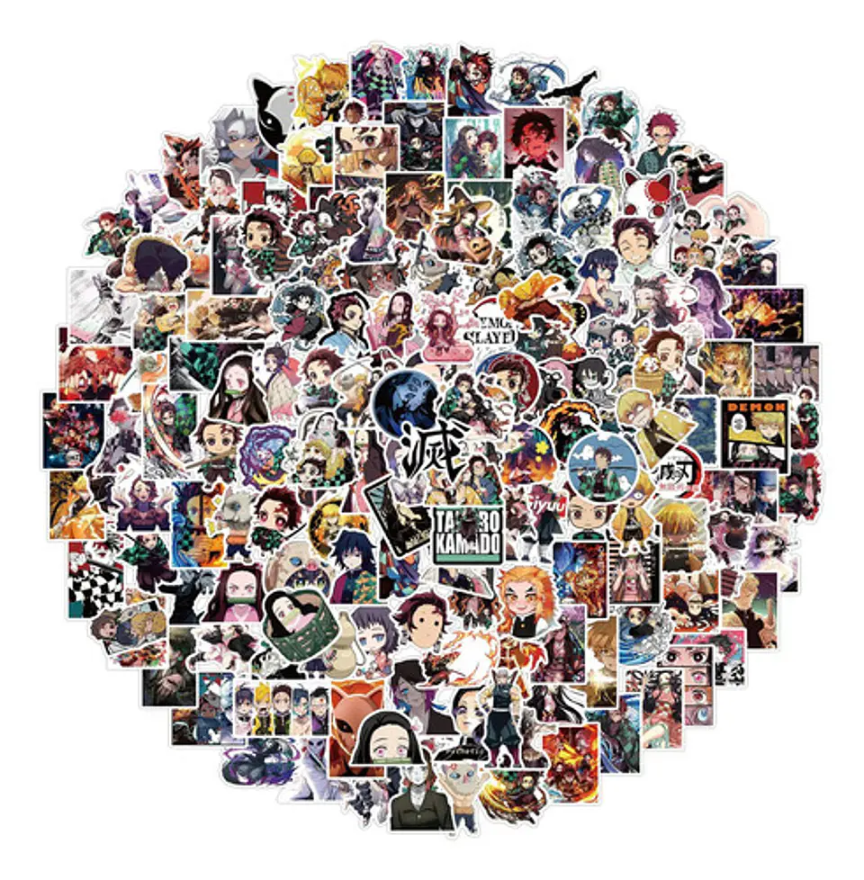 Set 100 Stickers De Demon Slayer - Pegatinas / Calcomanias 1