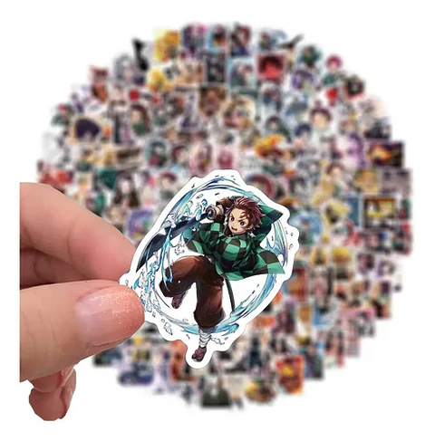 Set 100 Stickers De Demon Slayer - Pegatinas / Calcomanias