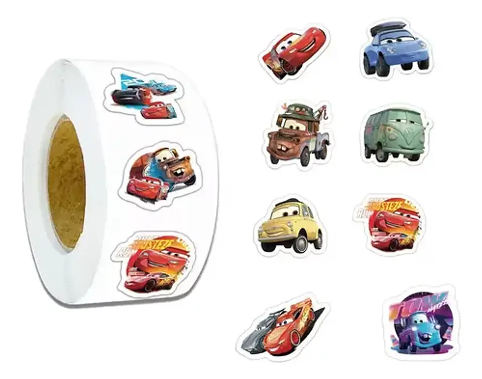 Cars - Set 500 Stickers / Rollo De Pegatinas 1