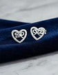 Aros De Plata 925 Corazón Con Cinta Con Pequeños Circones - Miniatura 2