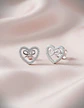 Aros De Plata 925 Corazón Con Cinta Con Pequeños Circones - Miniatura 3