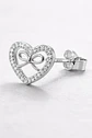 Aros De Plata 925 Corazón Con Cinta Con Pequeños Circones - Miniatura 5