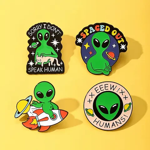 Pins De Aliens / Marcianos / Broches Metálicos (pins)