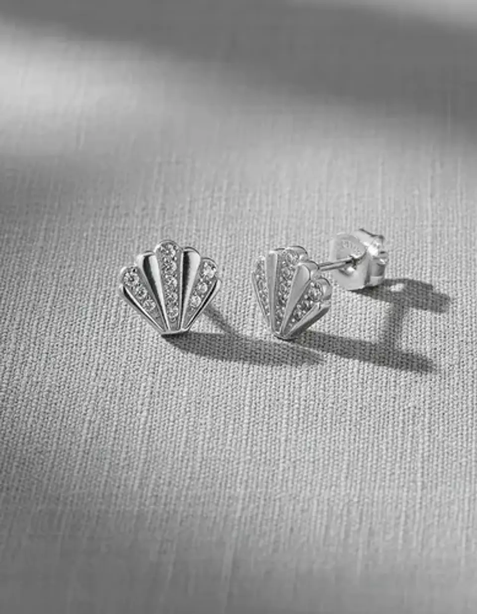 Aros De Plata 925 Concha De Circones Brillantes Mujer 1