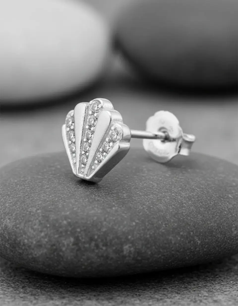 Aros De Plata 925 Concha De Circones Brillantes Mujer 5