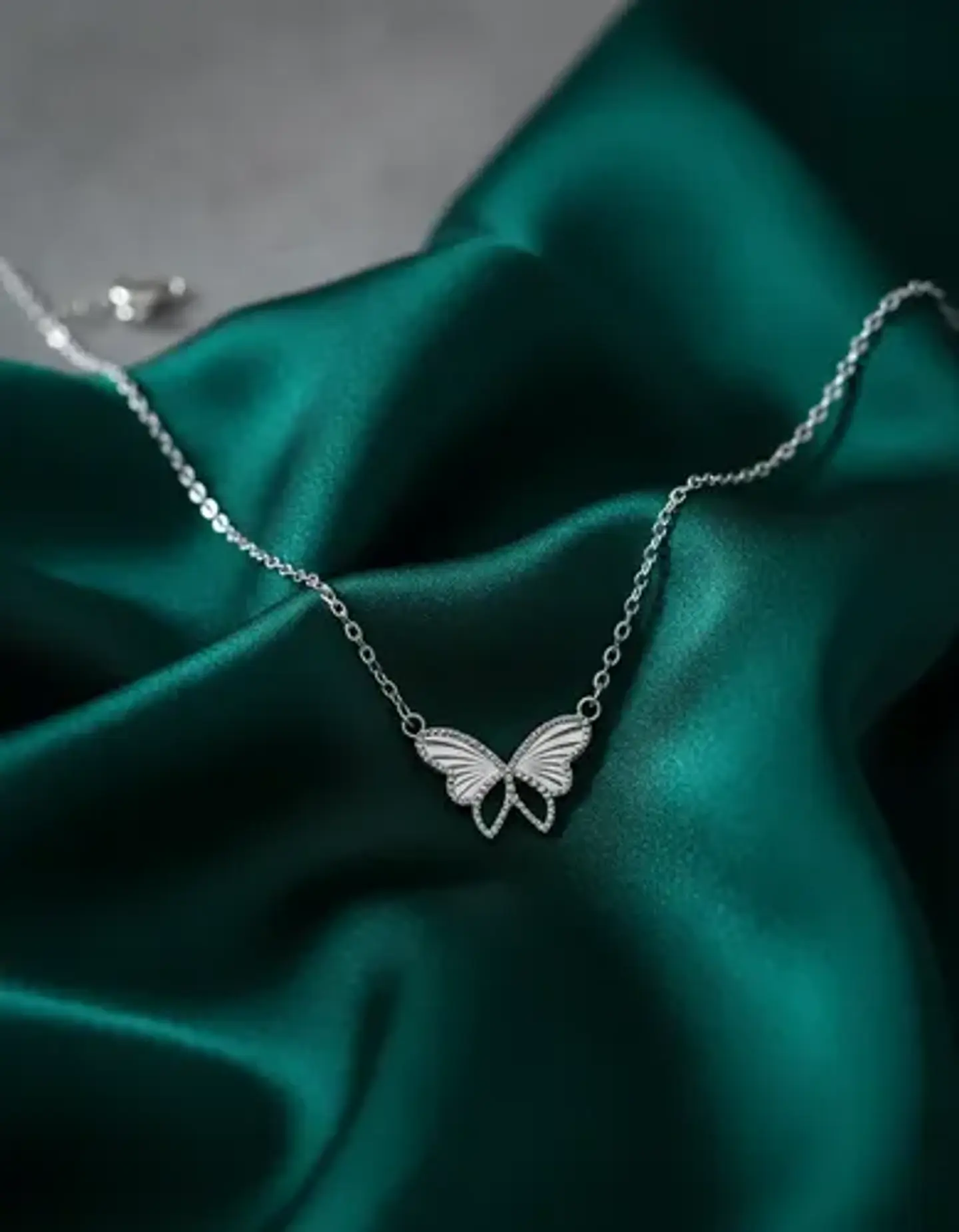 Collar Plata Fina 925 Elegante De Mariposa Dama 2