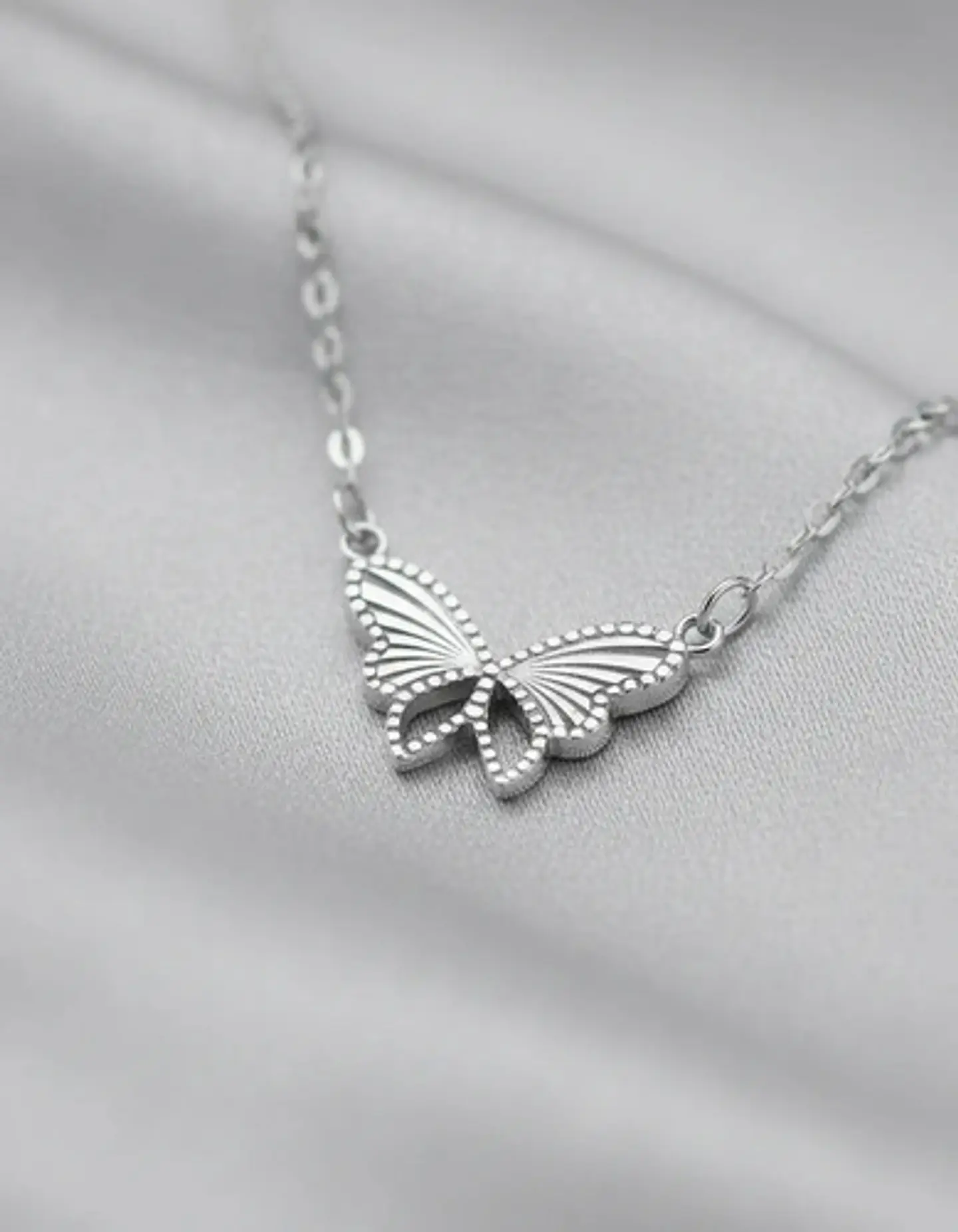 Collar Plata Fina 925 Elegante De Mariposa Dama 3