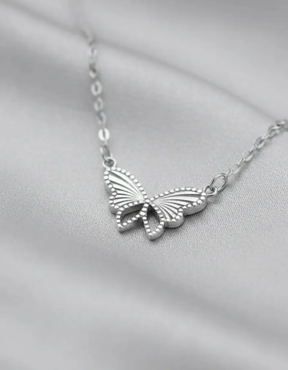 Collar Plata Fina 925 Elegante De Mariposa Dama 3