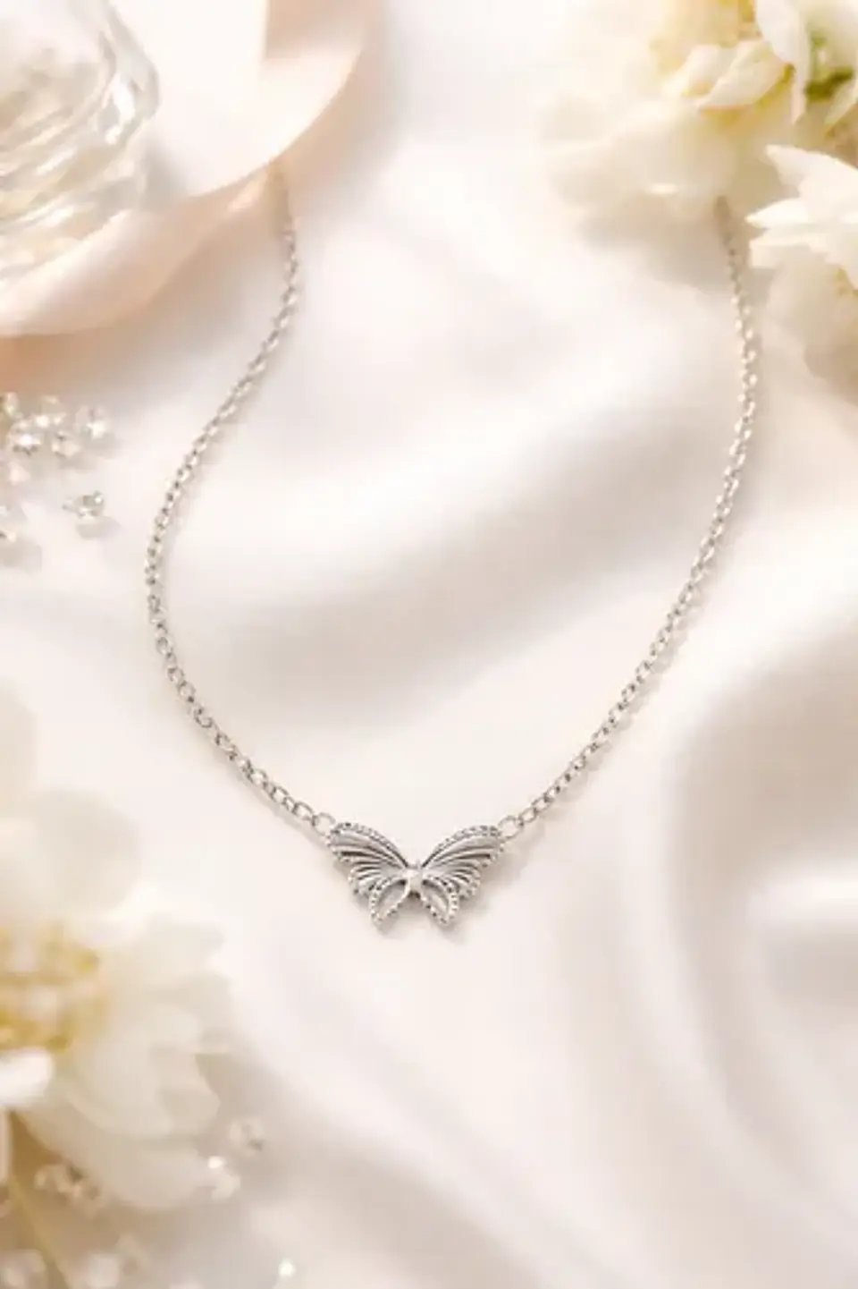 Collar Plata Fina 925 Elegante De Mariposa Dama 4
