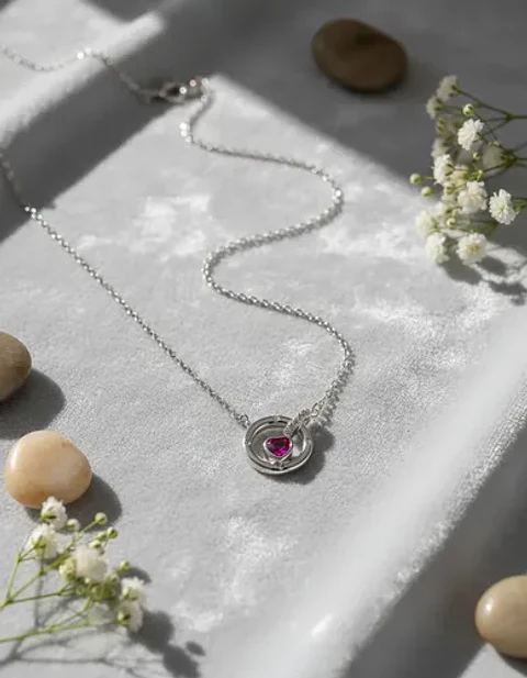 Collar Elegante Plata Fina 925 Corazón Dama
