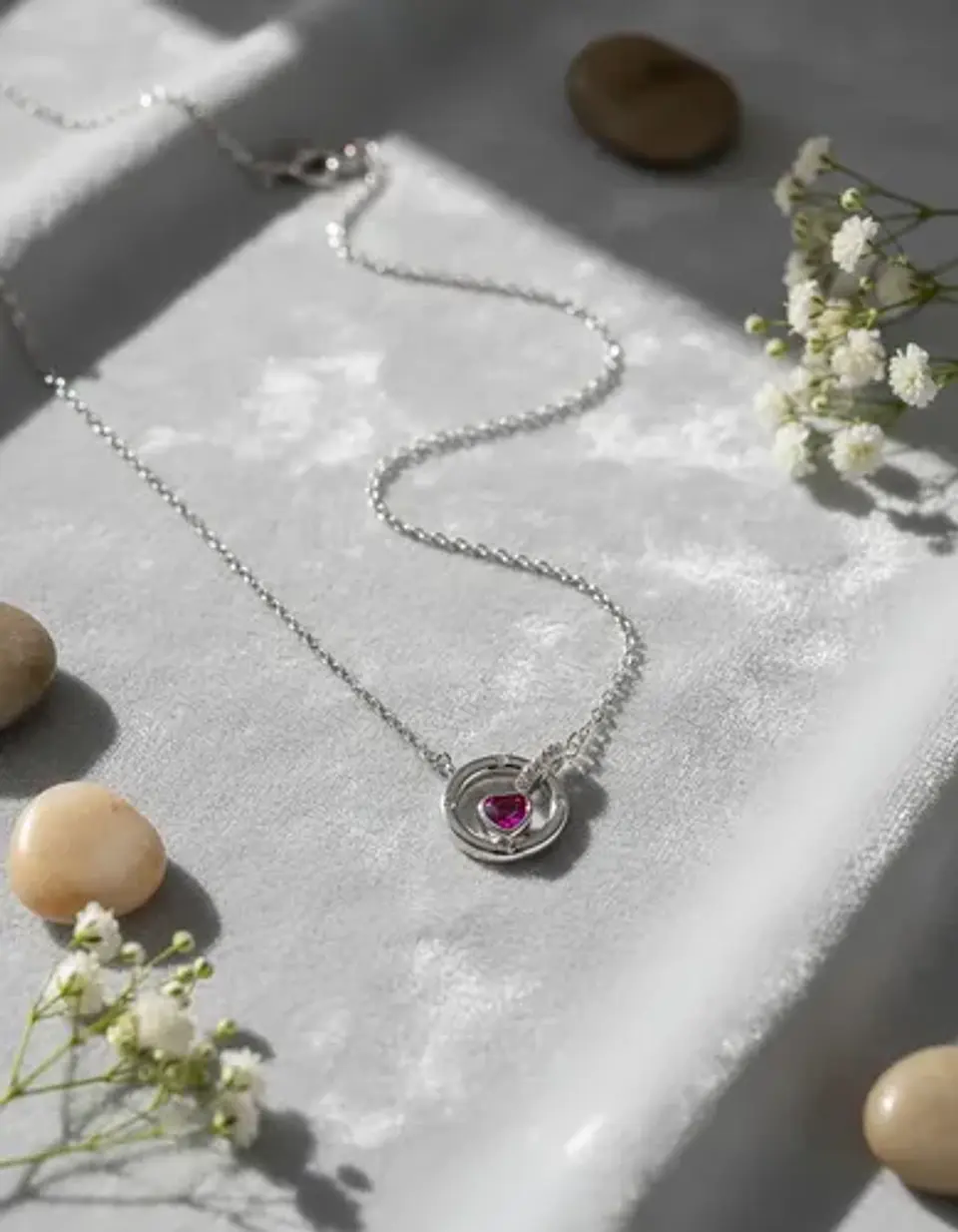 Collar Elegante Plata Fina 925 Corazón Dama 1