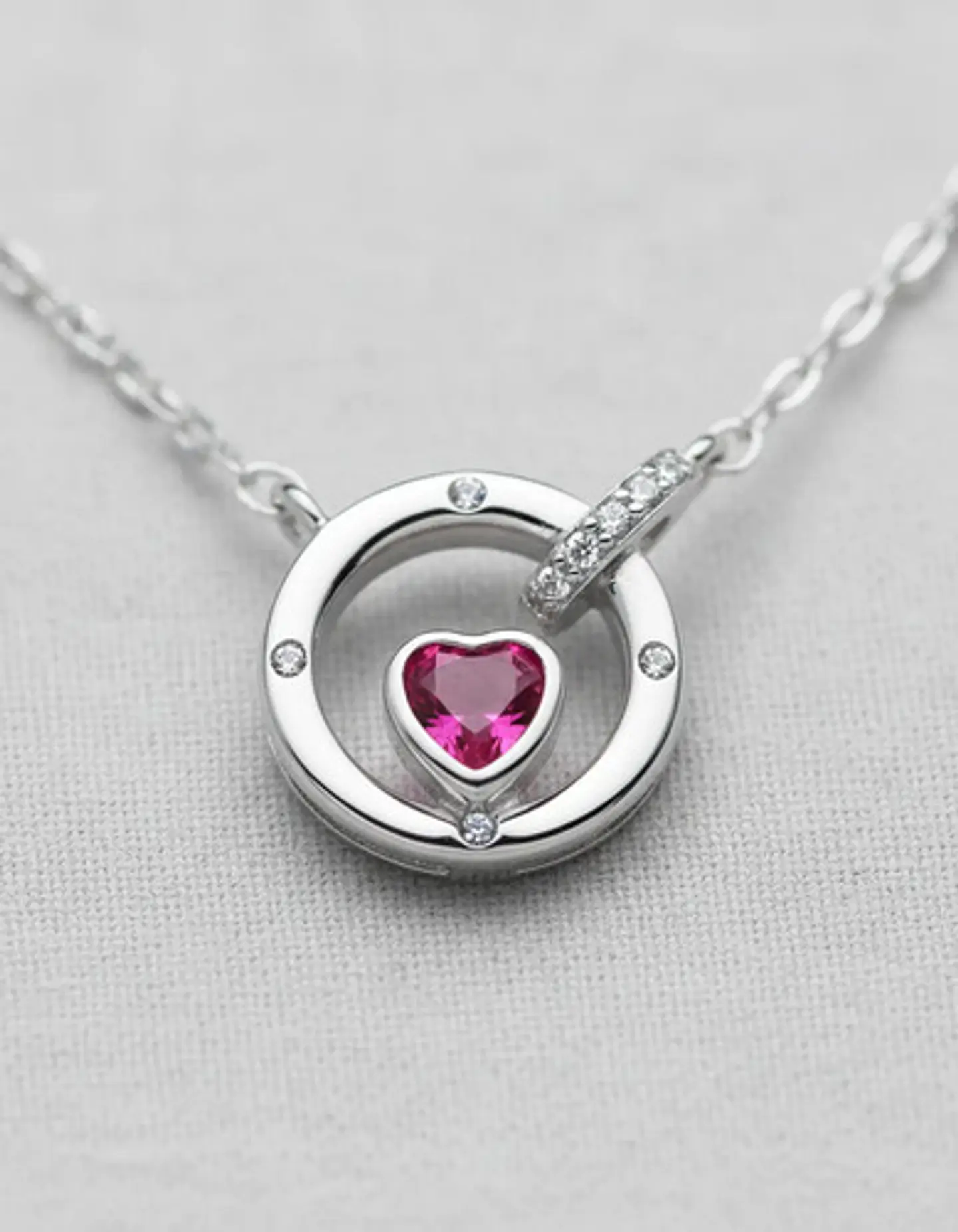 Collar Elegante Plata Fina 925 Corazón Dama 3