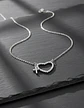 Collar De Plata Corazón Con Cruz Elegante Para Dama - Miniatura 1