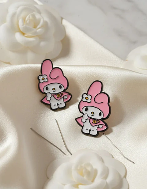Aros Aretes Pendientes De My Melody / Acero Quirúrgico