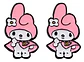 Aros Aretes Pendientes De My Melody / Acero Quirúrgico - Miniatura 3