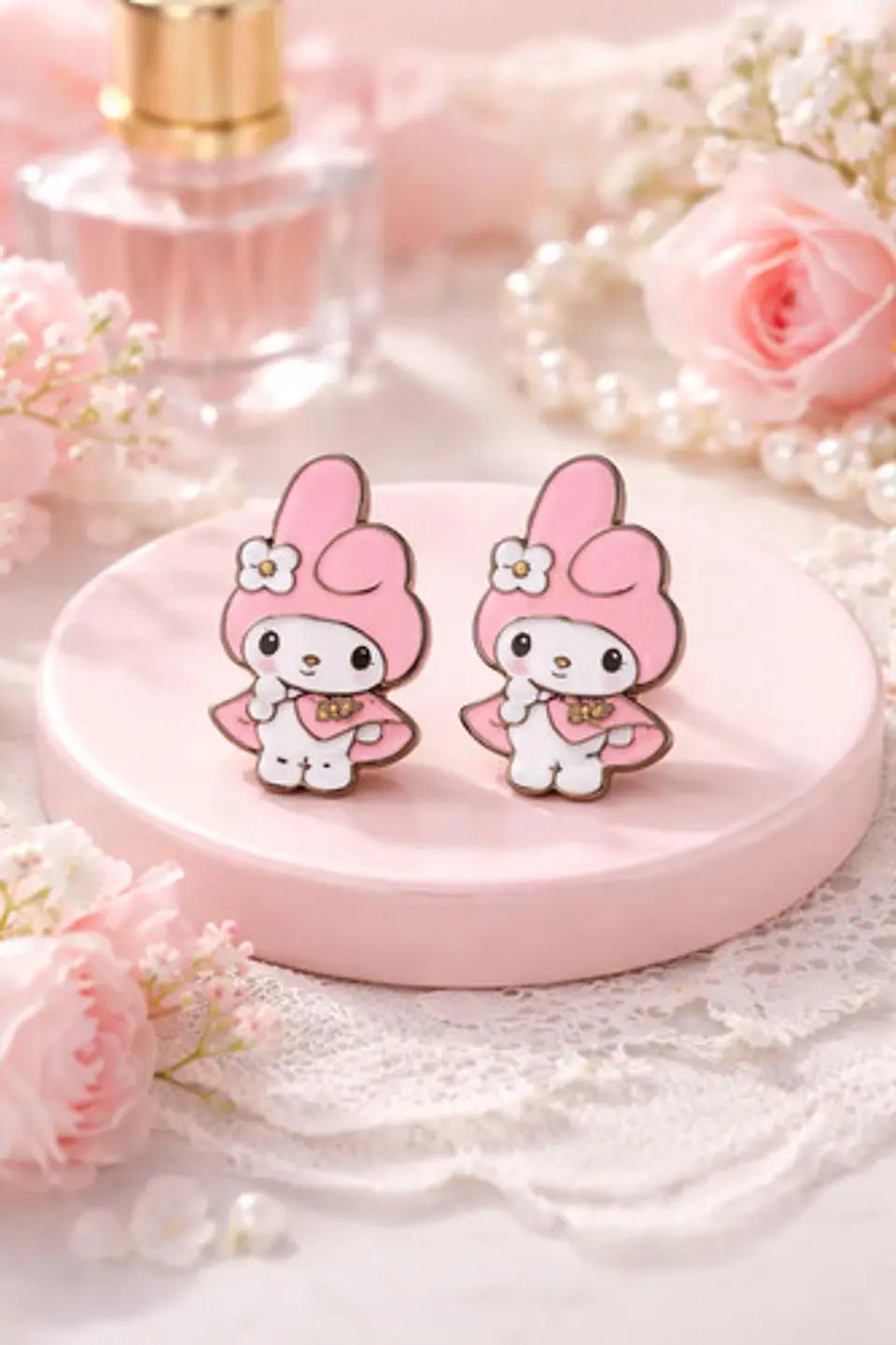 Aros Aretes Pendientes De My Melody / Acero Quirúrgico 5