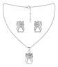 Conjunto Plata 925 Aros+cadena+dije Estilo Gatitos - Miniatura 2