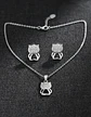 Conjunto Plata 925 Aros+cadena+dije Estilo Gatitos - Miniatura 3