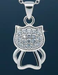 Conjunto Plata 925 Aros+cadena+dije Estilo Gatitos - Miniatura 4