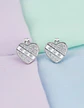 Aros De Plata 925 Corazón Con Pequeños Circones Brillantes - Miniatura 1