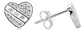 Aros De Plata 925 Corazón Con Pequeños Circones Brillantes - Miniatura 2