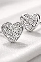 Aros De Plata 925 Corazón Con Pequeños Circones Brillantes - Miniatura 4
