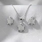 Conjunto Plata 925 Aros+cadena+dije Estilo Tortuguitas Dama - Miniatura 1
