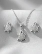 Conjunto Plata 925 Aros+cadena+dije Estilo Tortuguitas Dama - Miniatura 4