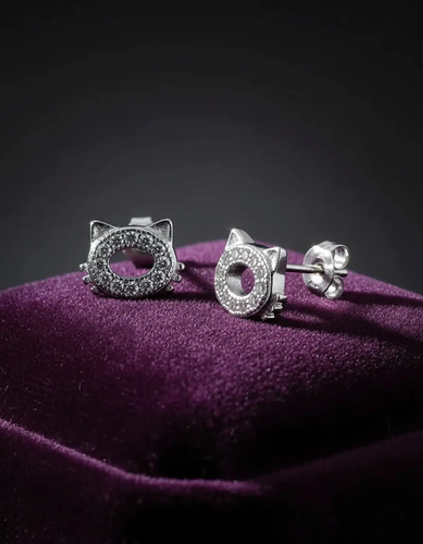 Aros De Plata 925 Diseño Gatitos 4