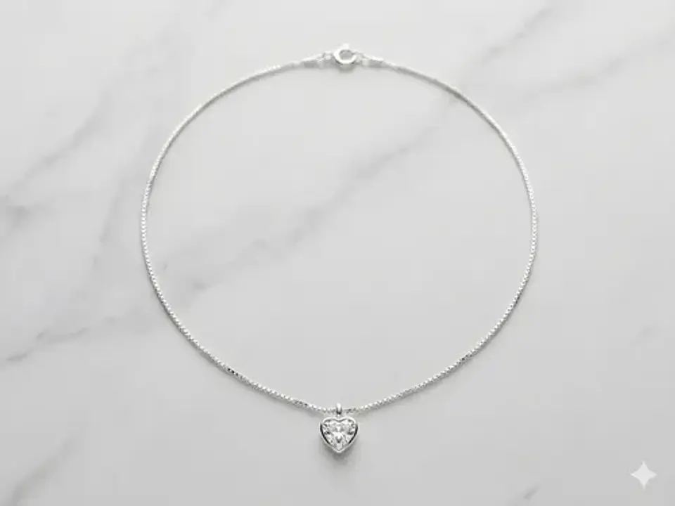 Collar Corazón Plata Fina 925 Elegante Para Dama 2