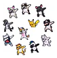 Animalitos Cool / Set 11 Parches Bordados Para Ropa - Miniatura 1