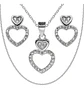 Conjunto Plata 925 Aros+cadena+dije Estilo Corazónes - Miniatura 2