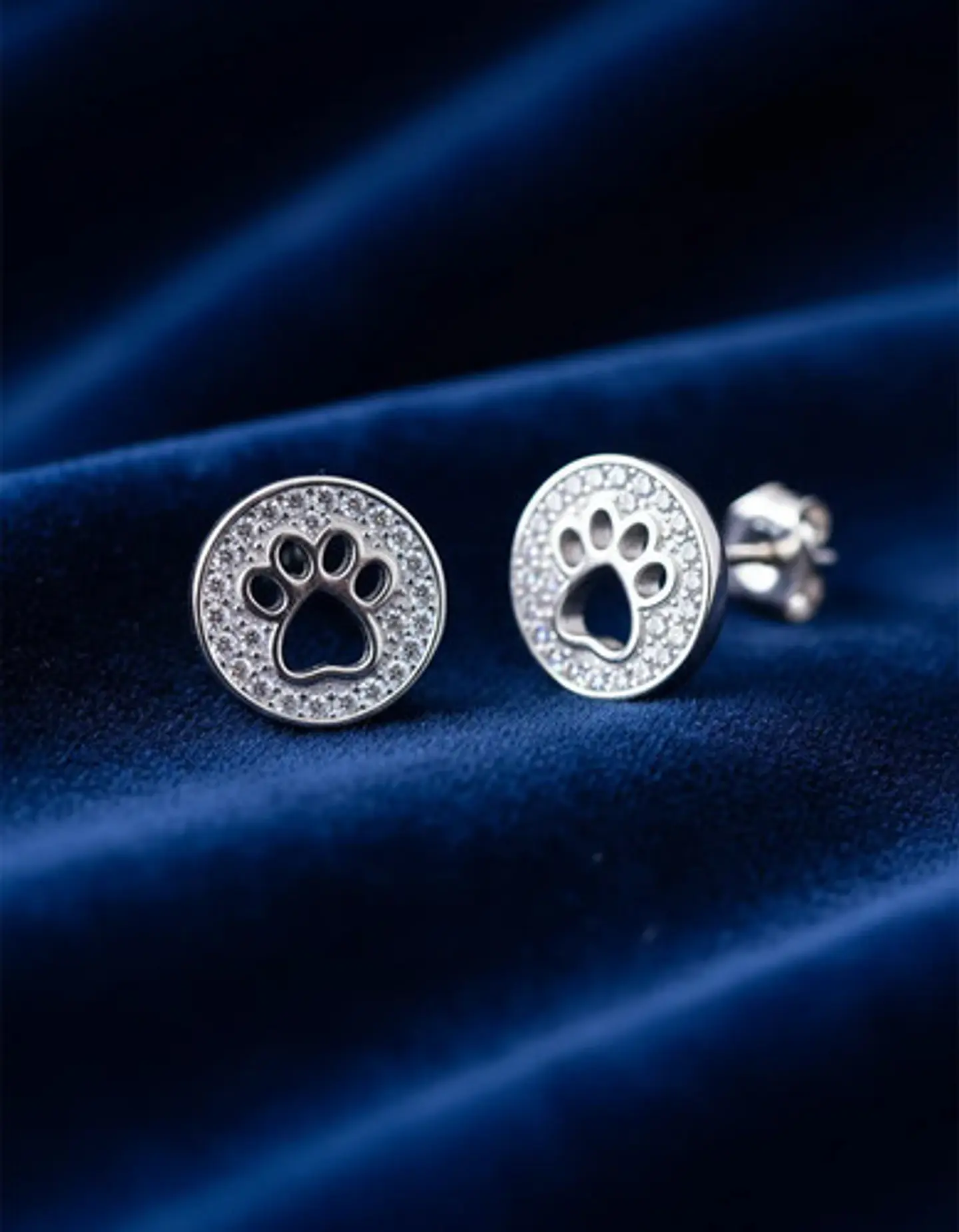 Aros De Plata 925 Diseño Huella De Mascotas 2