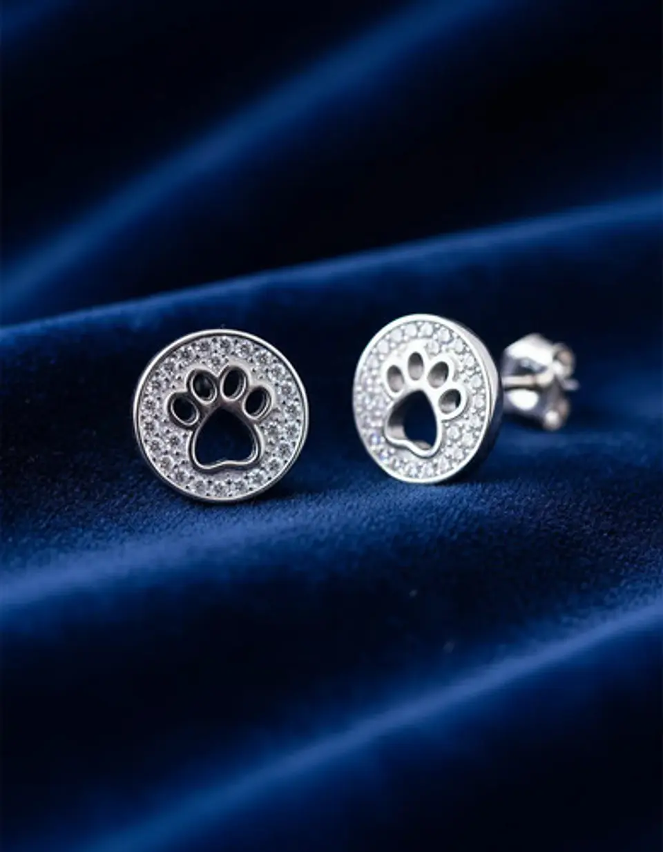 Aros De Plata 925 Diseño Huella De Mascotas 2
